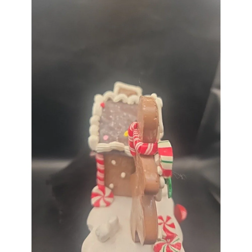 Gingerbread House w Gingerbread Girl Christmas Stocking  Hanger  Cast Iron Base